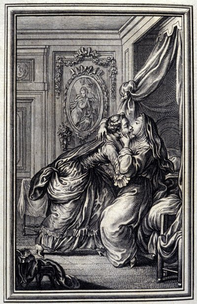 The Couturiere - in “Tales et nouvelles en vers” by Jean La Fontaine. 1776. Illustration by P.P. Choffard by Pierre Philippe Choffard
