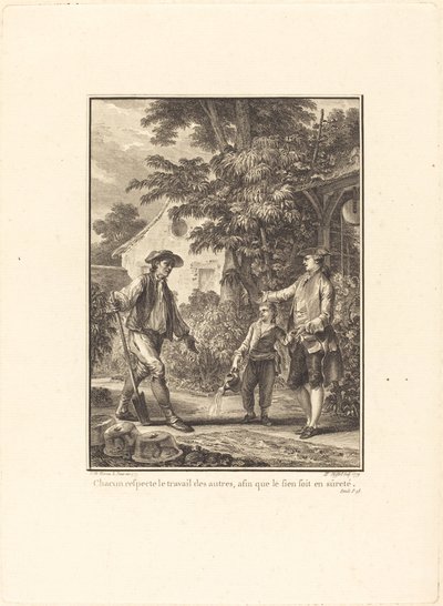 Everyone Respects the Work of Others, So That Their Own is Safe by Pierre Philippe Choffard after Jean Michel Moreau