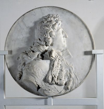 Low Relief Representing Louis XIV in Medallion by Pierre Puget