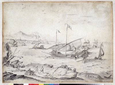 Ships in the harbor of Marseille by Pierre Puget
