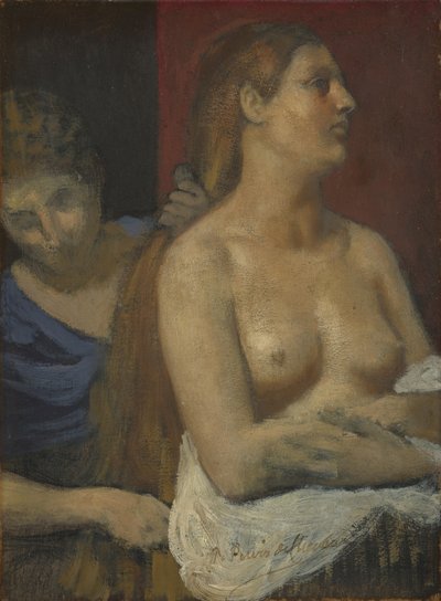 A Maid Combing a Woman