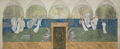 A Preparatory Painting for Les Muses Inspiratrices Acclament le Génie, Messager de Lumière by Pierre Puvis de Chavannes