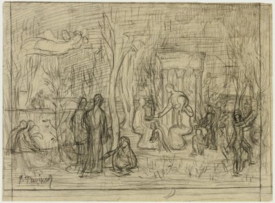 Compositional Study for The Sacred Grove, Beloved of the Arts and the Muses by Pierre Puvis de Chavannes