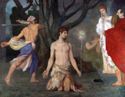The Beheading of Saint John the Baptist. Painting by Pierre Cecil Puvis de Chavannes, c. 1869 by Pierre Puvis de Chavannes