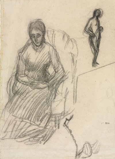 Study of Madame Marie Cantacuzène, Study of Standing Female Nude, c. 1883 by Pierre Puvis de Chavannes