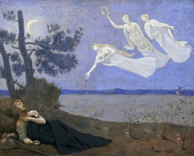 The Dream: In His Sleep He Saw Love, Glory and Wealth Appear to Him by Pierre Puvis de Chavannes