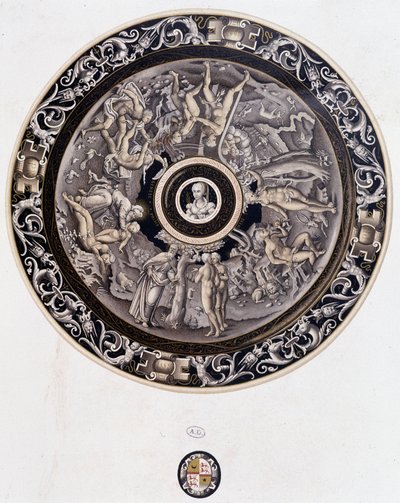 16th century porcelain plate representing Genesis by Pierre Reymond, Limoges by Pierre Reymond