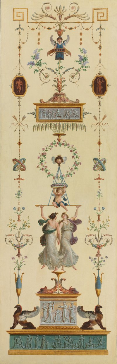 Decorative Panels, Double-leaf Doors, Overdoor Paintings by Pierre Rousseau