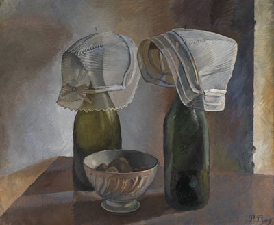 Still Life with Bottles and Breton Bonnets by Pierre Roy