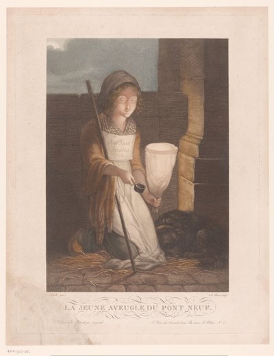 Blind Beggar Woman with Dog by Pierre Simon (II)