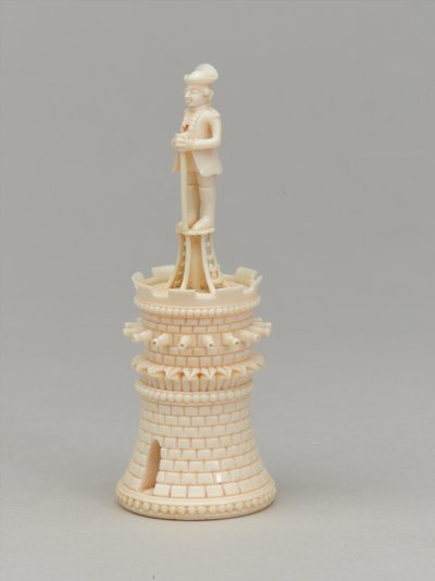 White rook, chess piece, India, 1820 circa by Pierre Simon Dequoy