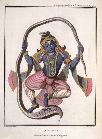 Krishna dancing on the Kaliya Serpent, from 
