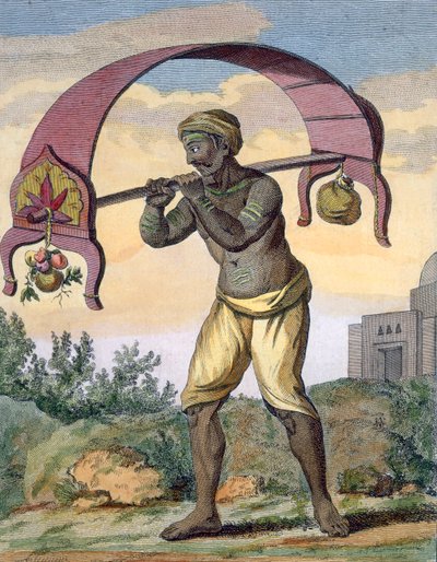 Paeni Caori Religious Devotee Carrying Offerings for the Gods by Pierre Sonnerat