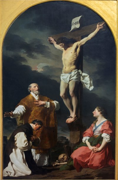 Christ Crucified with St. Eusebius, St. Philip Neri and St. Mary Magdalen by Pierre Subleyras