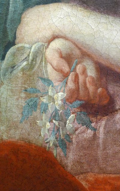 Hand of a Young Woman Holding a Flowering Branch (detail) by Pierre Subleyras