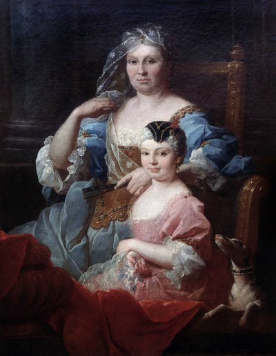 Portrait of Madame Poulhariex and Her Daughter by Pierre Subleyras