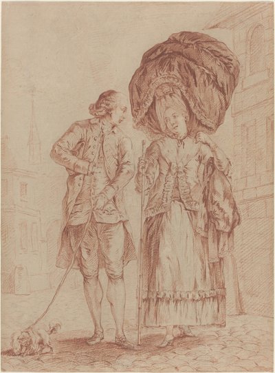 A Cleric Accompanying a Lady on Her Morning Walk by Pierre Thomas Le Clerc
