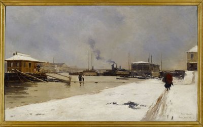 The low harbor of the Tolbiac bridge during the flood by Pierre Vauthier