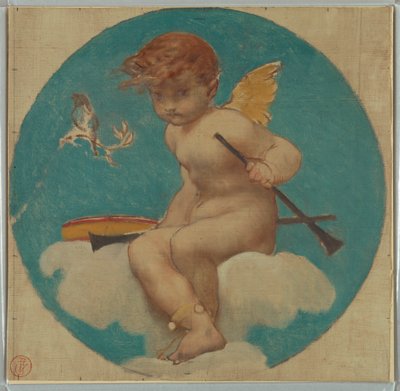 Study for Roundel with Putto Holding Attributes of Music by Pierre Victor Galland