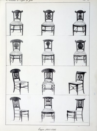 Different Models of Premier Empire Chairs by Pierre de La Mesangere