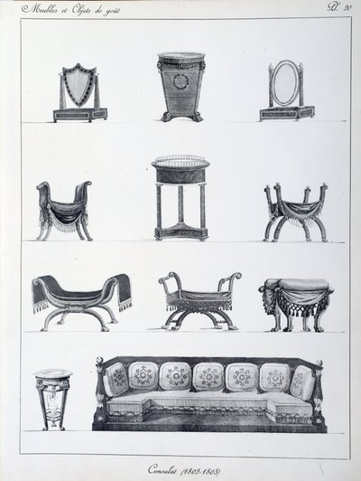Furniture of Period Consulate (1802-1803). Plate from 