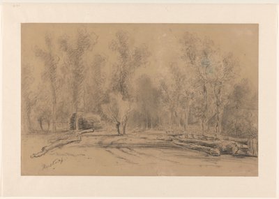 Farmhouse by Forest Edge with Tall Trees near Harskamp by Piet Meiners