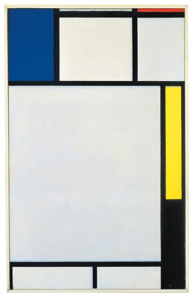 Composition with blue, red, yellow and black by Piet Mondrian