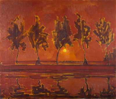 Trees on the Gein with Moon Rising, 1907 by Piet Mondrian