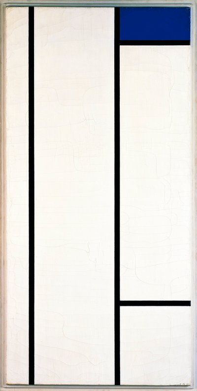 Vertical Composition with Blue and White by Piet Mondrian