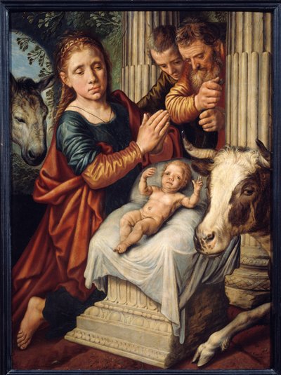 The Adoration of the Shepherds. Painting by Pieter Aersten (1508-1570) 16th Century. Rouen, Musee des Beaux Arts by Pieter Aertsen