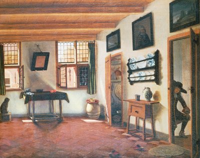 Interior of Dutch House, Ca 1670, Painting by Pieter Janssens Elinga by Pieter Janssens