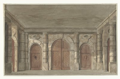 Design for a Stage Set of a Prison Antechamber (?) by Pieter Barbiers (I)