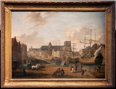 View of the Korenlei and Graslei in Ghent by Pieter Benedictus De Maere