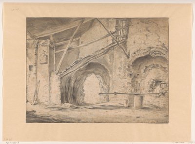 Interior with Gate and Stairs by Pieter Bodding van Laer