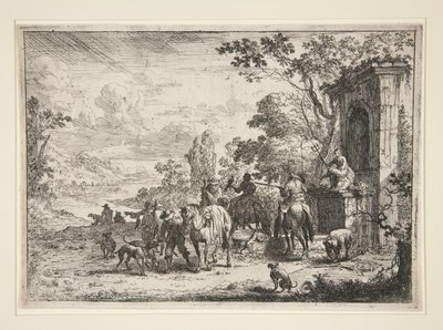 The Resting Sportsman Near the Fountain of Neptune by Pieter Bout