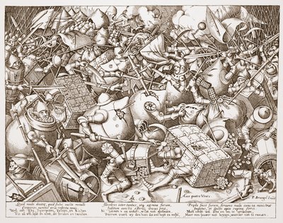 The Battle about Money, engraved by Pieter van der Heyden by Pieter Bruegel the Elder