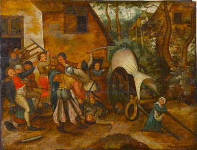 Brawling Peasants and Soldiers by Pieter Brueghel the Younger