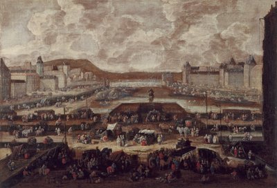 The Pont-Neuf, the Seine and the Louvre, circa 1670 by Pieter Casteels