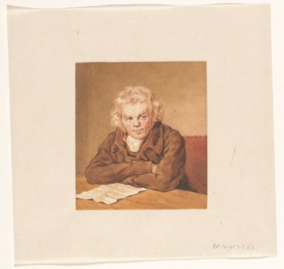 Portrait of Lourens van Schaick, Seated Reading at a Table by Pieter Christoffel Wonder