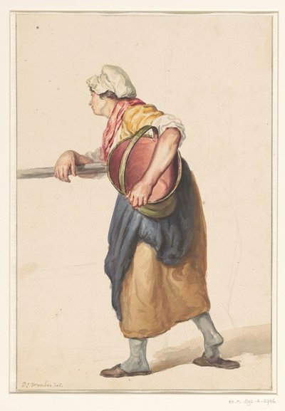 Standing Woman with a Bucket Under Her Arm by Pieter Christoffel Wonder