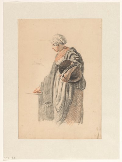 Standing Woman with a Bucket Under Her Arm by Pieter Christoffel Wonder