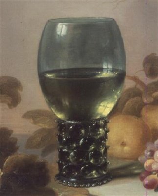 Still Life of Glass Goblet (detail) by Pieter Claesz