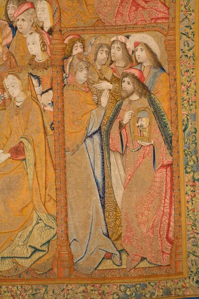 Flemish tapestry. Annunciation. (detail) c.1502-04 by Pieter Coecke van Aelst