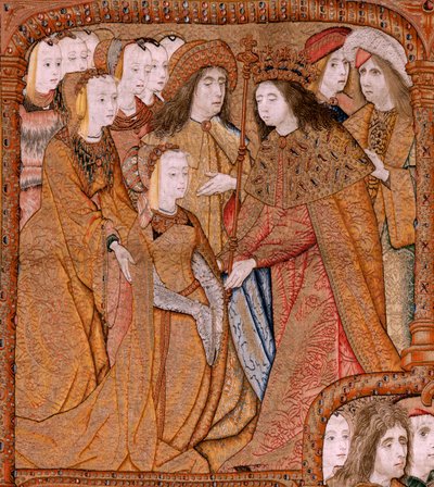 Triumphs of the Mother or Paños de Oro. Anunciation. Second tapestry in the series. Ca 1500-1502 by Pieter Coecke van Aelst