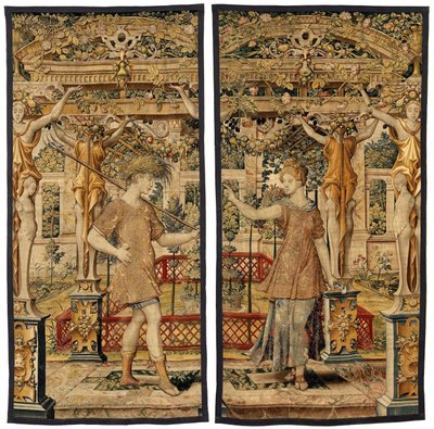 Vertumnus and Pomona: Vertumnus Transformed into a Farmer, c.1550 by Pieter Coecke van Aelst