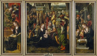 The Annunciation. The Adoration of the Magi. The Adoration of the Shepherds, Second Quarter of the 1 by Pieter Coecke van Aelst