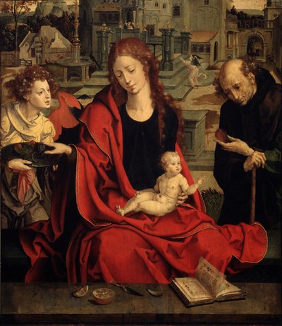 The Holy Family with an Angel by Pieter Coecke van Aelst