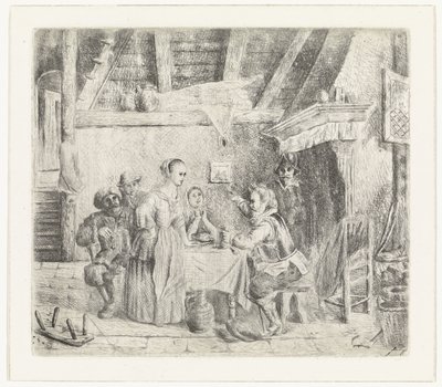 Man Speaking to a Company by Pieter Cornelis Nicolaas van de Poll