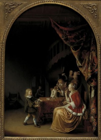 Scene from a Wealthy Dutch Home by Pieter Cornelisz. van Slingelandt