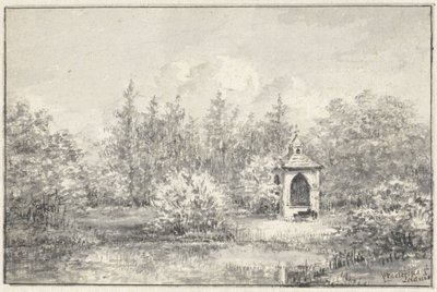 View in the Park of Leiduin, with Cottage Among Trees by Pieter Ernst Hendrik Praetorius